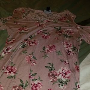 cold shoulder floral shirt